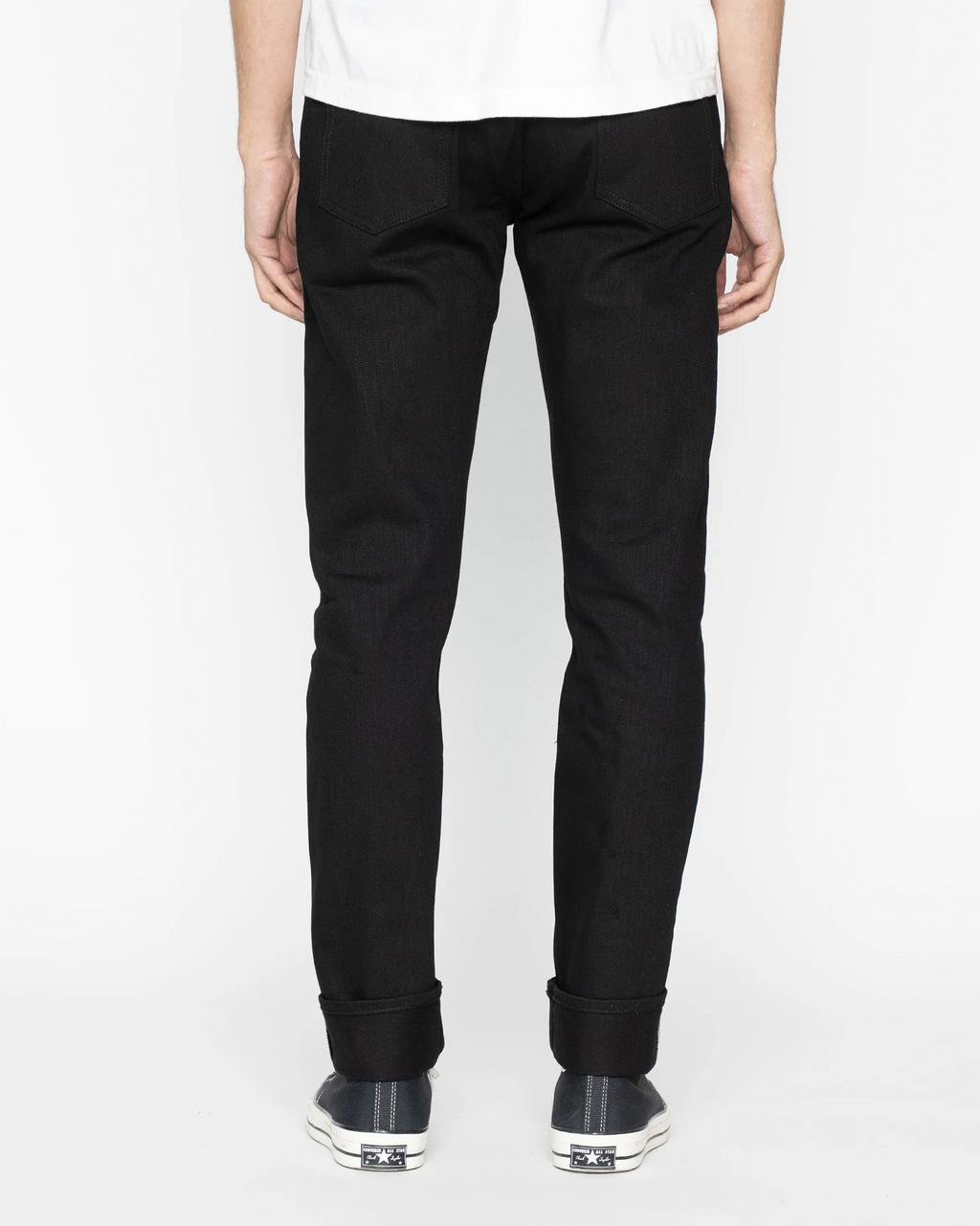 The Unbranded Brand Black Tapered Fit Selvedge Chinos