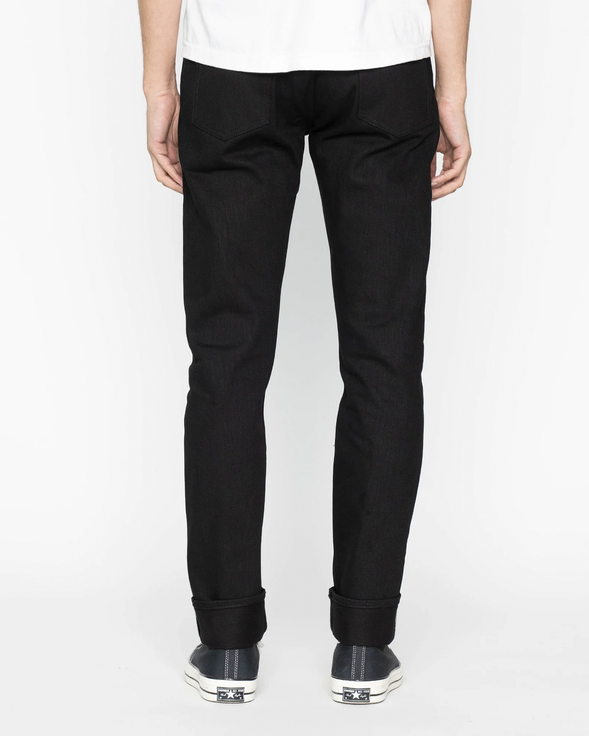 The Unbranded Brand Black Tapered Fit Selvedge Chinos
